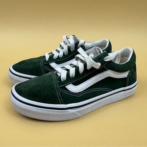 Vans Old Skool Kids Sneakers Emerald Green White Size US 2.5 - Excellent